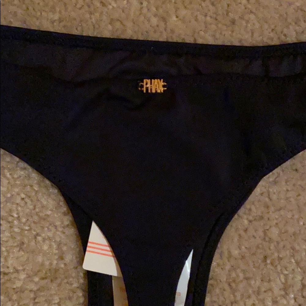 BLACK COLOR MIX TRIANGLE TOP and THONG Bottom NWT - Picture 10 of 14